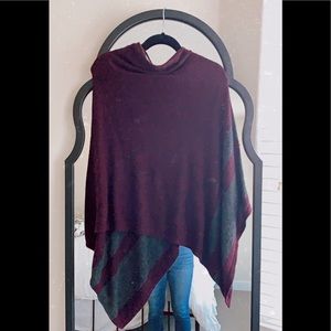 🆕 Maroon + Grey Poncho